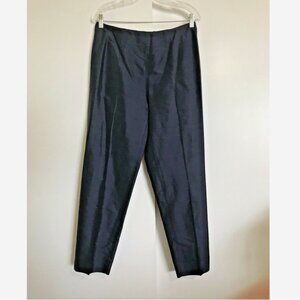TRILLION Palm Beach Navy Blue Silk Ankle Pants 46